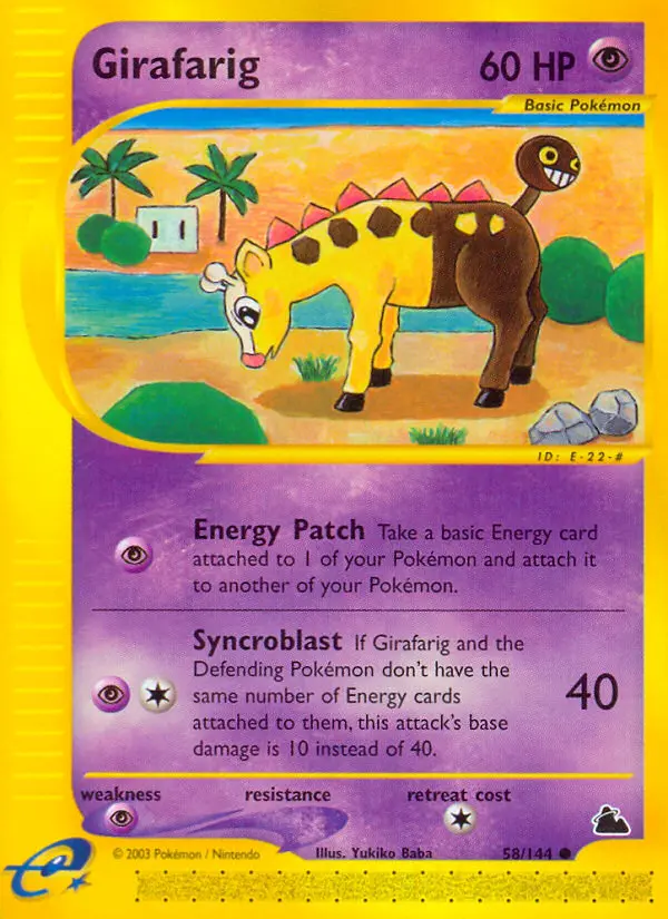 Girafarig Common Pokemon card #58 from Skyridge