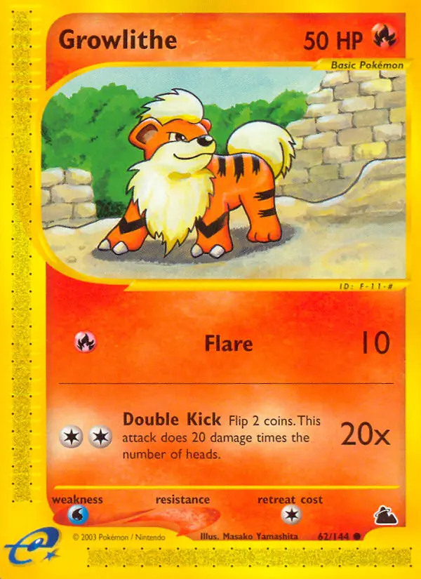 Growlithe Common Pokemon card #62 from Skyridge