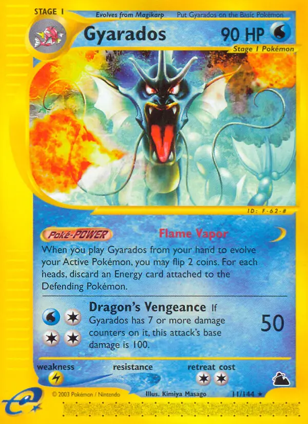 Gyarados Rare Pokemon card #11 from Skyridge