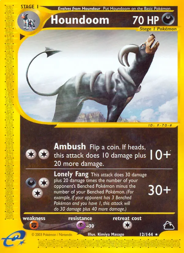 Houndoom Rare Pokemon card #12 from Skyridge