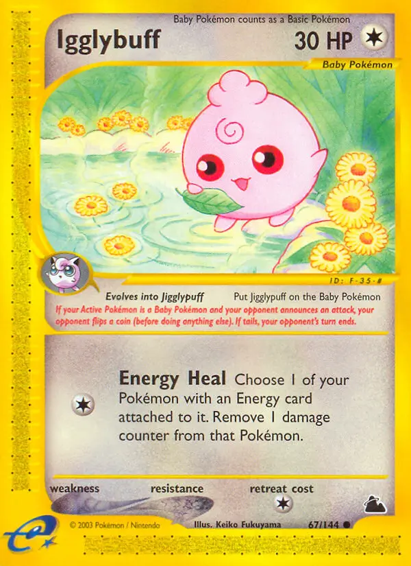 Igglybuff Common Pokemon card #67 from Skyridge