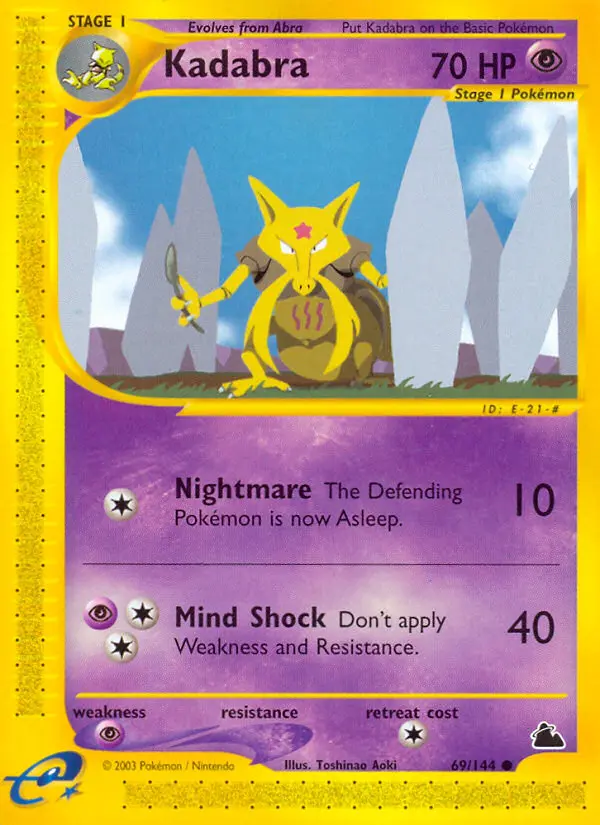 Kadabra Common Pokemon card #69 from Skyridge