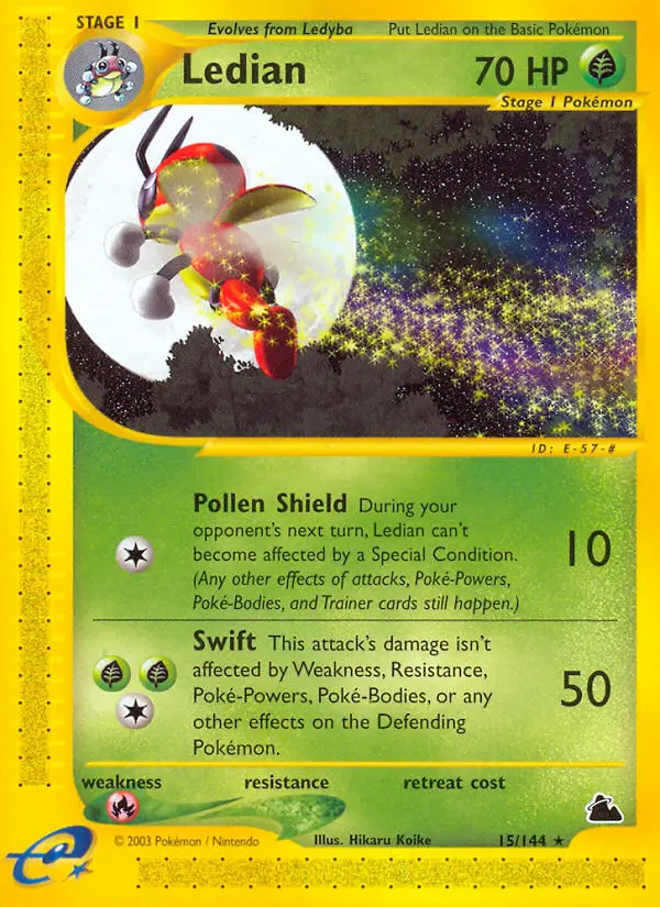Ledian Rare Pokemon card #15 from Skyridge
