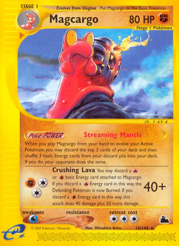 Magcargo Rare Pokemon card #18 from Skyridge