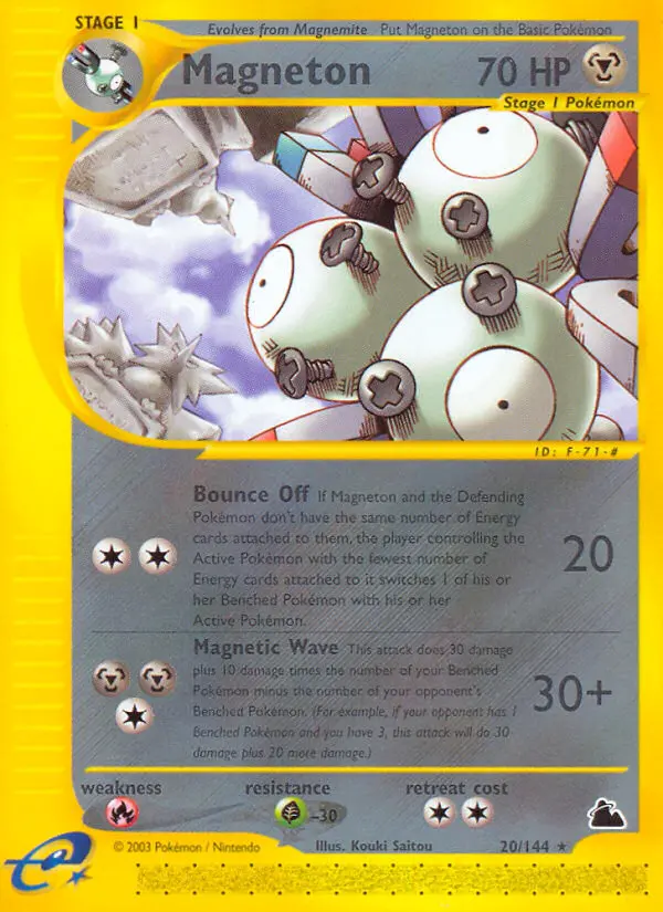 Magneton Rare Pokemon card #20 from Skyridge