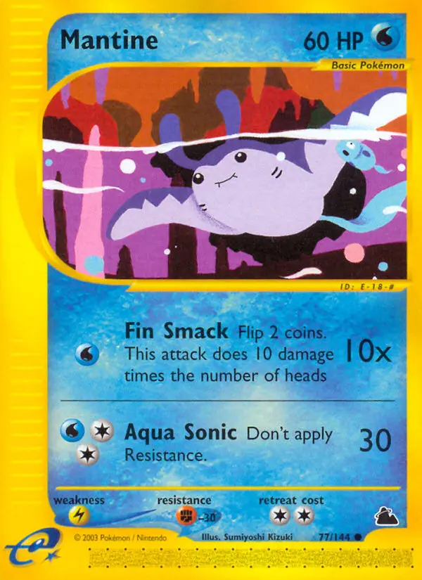 Mantine Common Pokemon card #77 from Skyridge