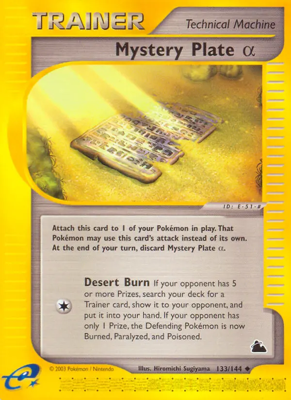 Mystery Plate Alpha Uncommon Pokemon card #133 from Skyridge