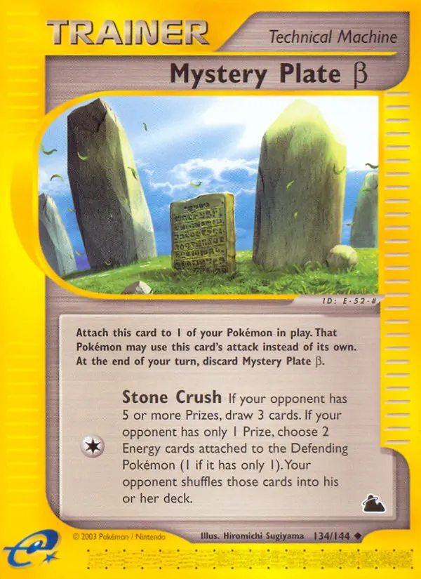 Mystery Plate Beta Uncommon Pokemon card #134 from Skyridge