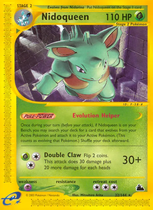 Nidoqueen Rare Pokemon card #22 from Skyridge