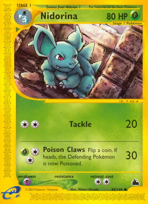 Nidorina Common Pokemon card #83 from Skyridge