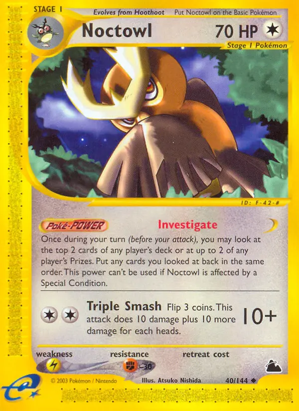 Noctowl Uncommon Pokemon card #40 from Skyridge