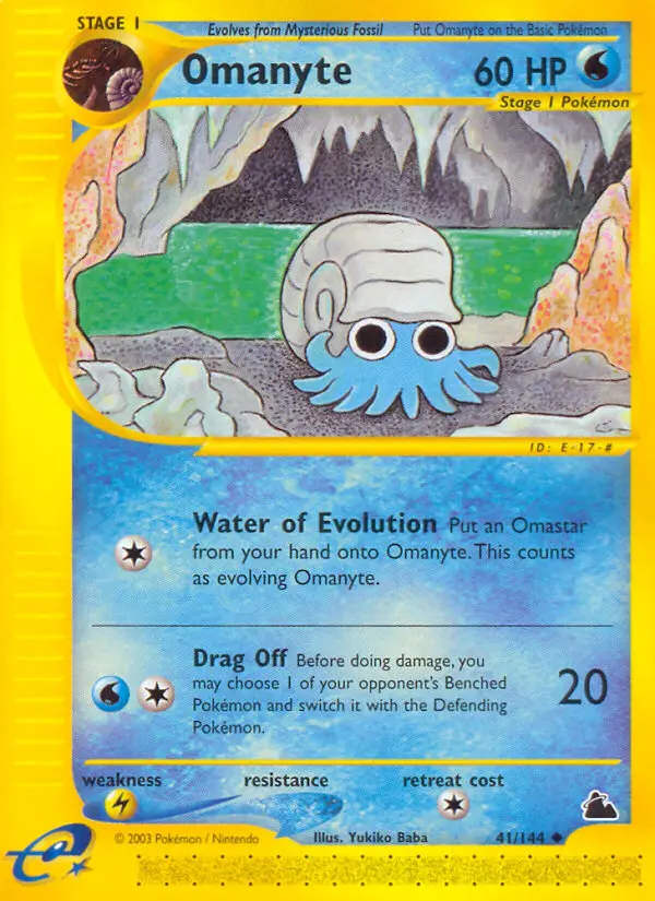 Omanyte Uncommon Pokemon card #41 from Skyridge
