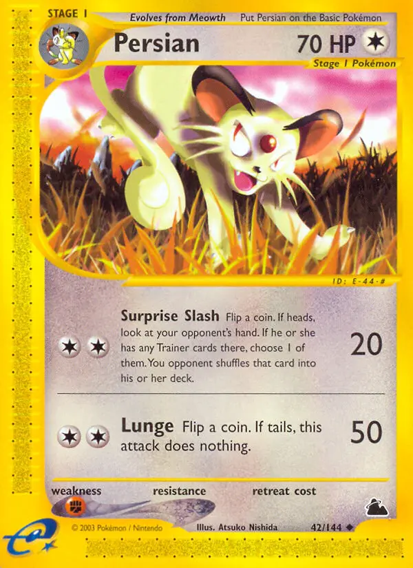 Persian Uncommon Pokemon card #42 from Skyridge