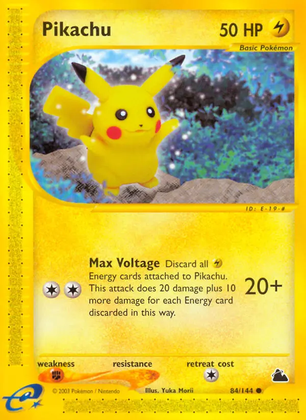 Pikachu Common Pokemon card #84 from Skyridge