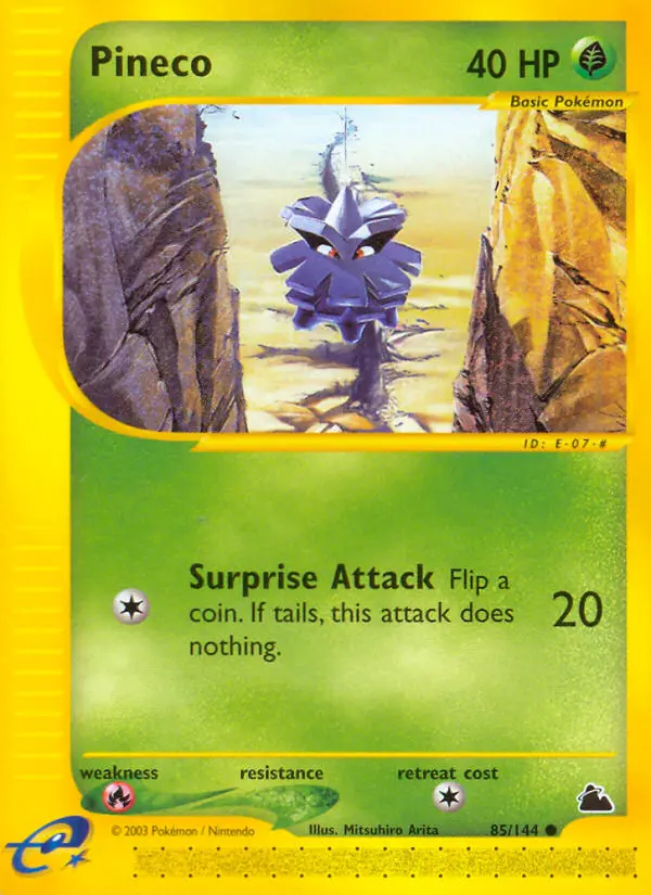Pineco Common Pokemon card #85 from Skyridge