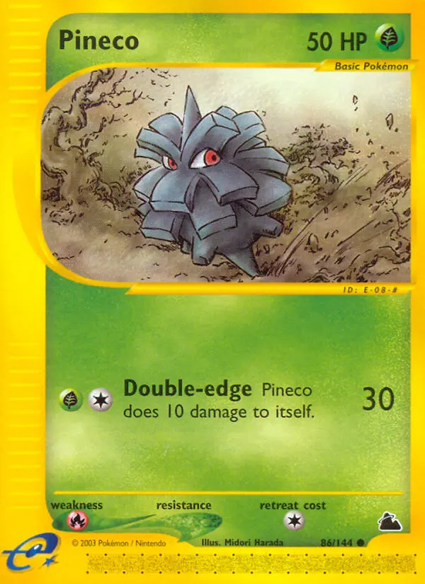 Pineco Common Pokemon card #86 from Skyridge