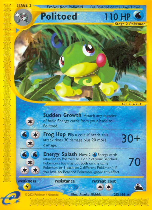 Politoed Rare Pokemon card #25 from Skyridge