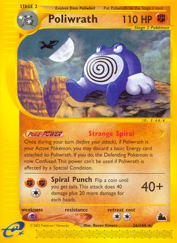 Poliwrath Rare Pokemon card #26 from Skyridge