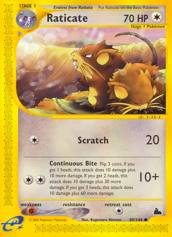 Raticate Common Pokemon card #89 from Skyridge