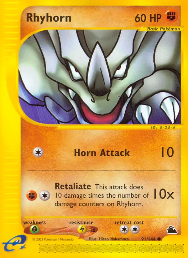 Rhyhorn Common Pokemon card #91 from Skyridge