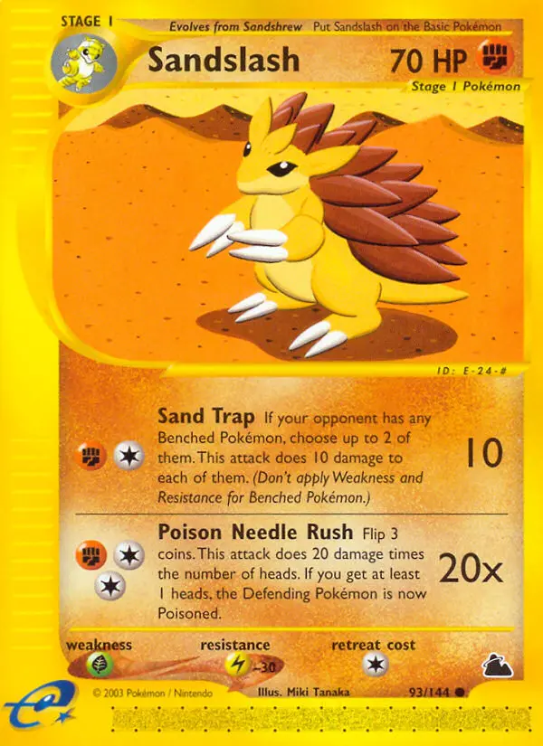 Sandslash Common Pokemon card #93 from Skyridge