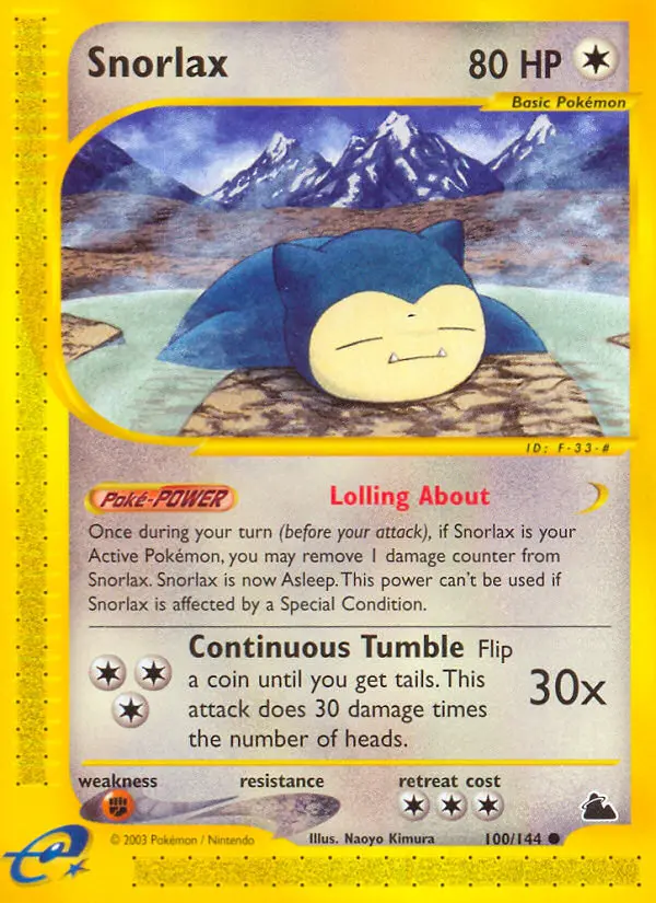 Snorlax Common Pokemon card #100 from Skyridge