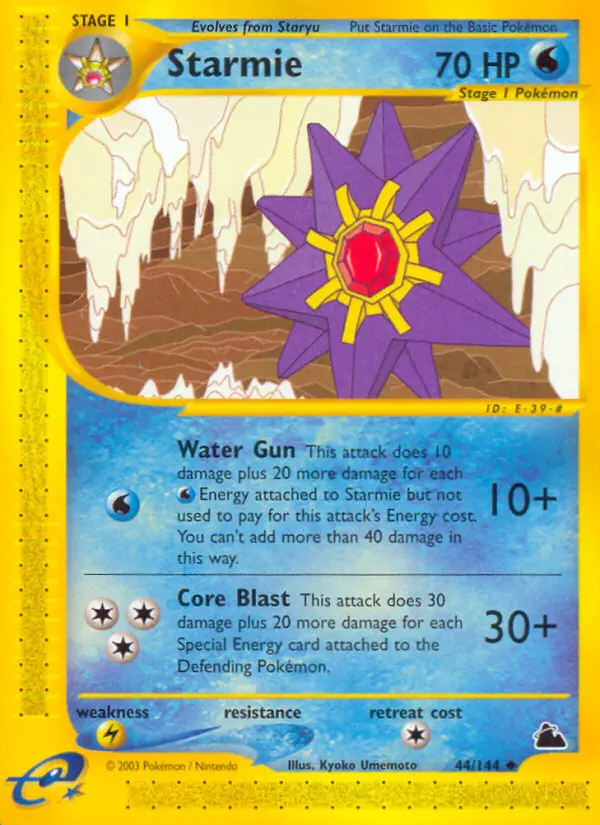 Starmie Uncommon Pokemon card #44 from Skyridge