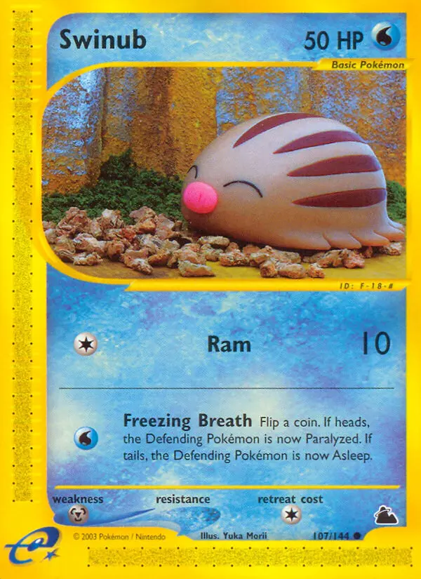 Swinub Common Pokemon card #107 from Skyridge