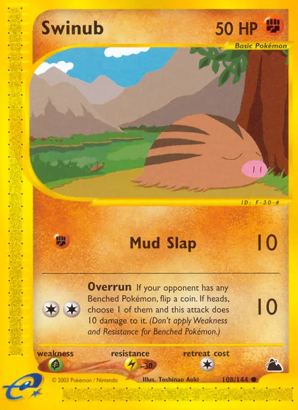 Swinub Common Pokemon card #108 from Skyridge