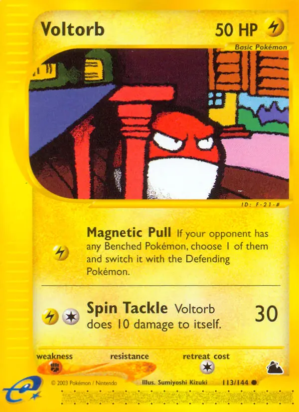 Voltorb Common Pokemon card #113 from Skyridge