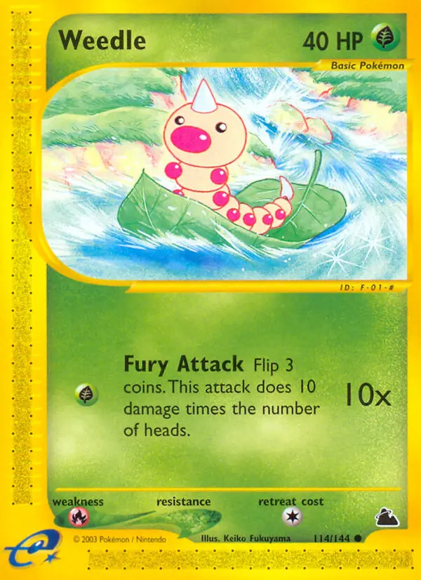 Weedle Common Pokemon card #114 from Skyridge