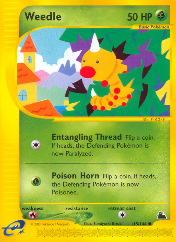 Weedle Common Pokemon card #115 from Skyridge