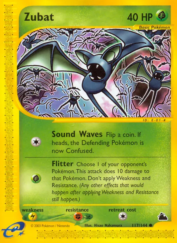 Zubat Common Pokemon card #117 from Skyridge