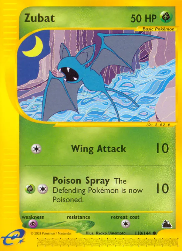 Zubat Common Pokemon card #118 from Skyridge