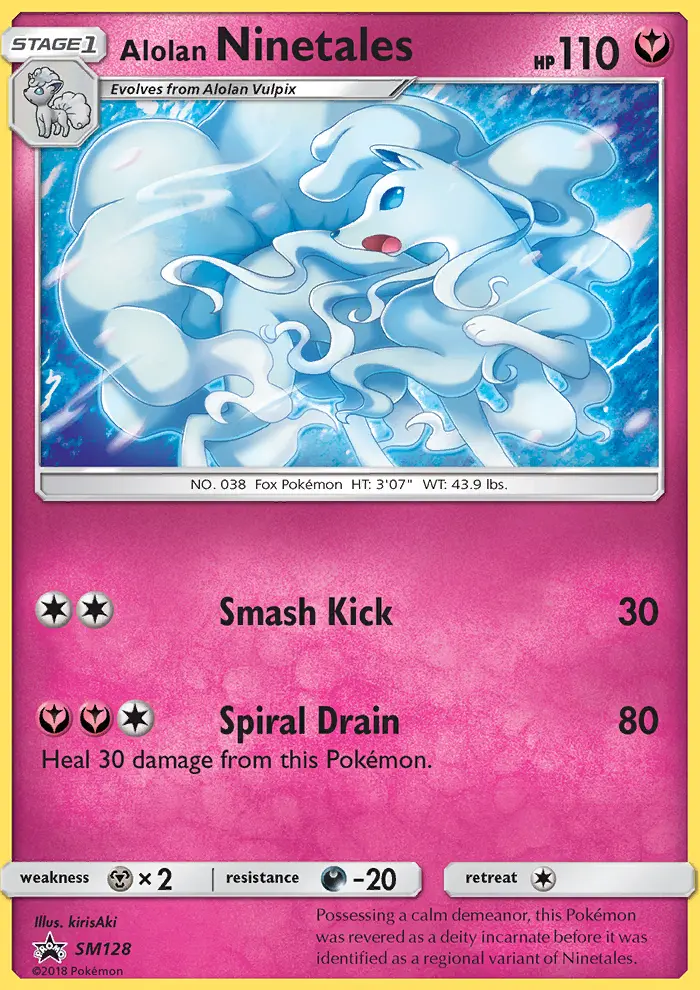 Alolan Ninetales Rare Pokemon card #SM128 from SM Black Star Promos