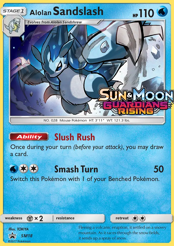 Alolan Sandslash Rare Pokemon card #SM18 from SM Black Star Promos