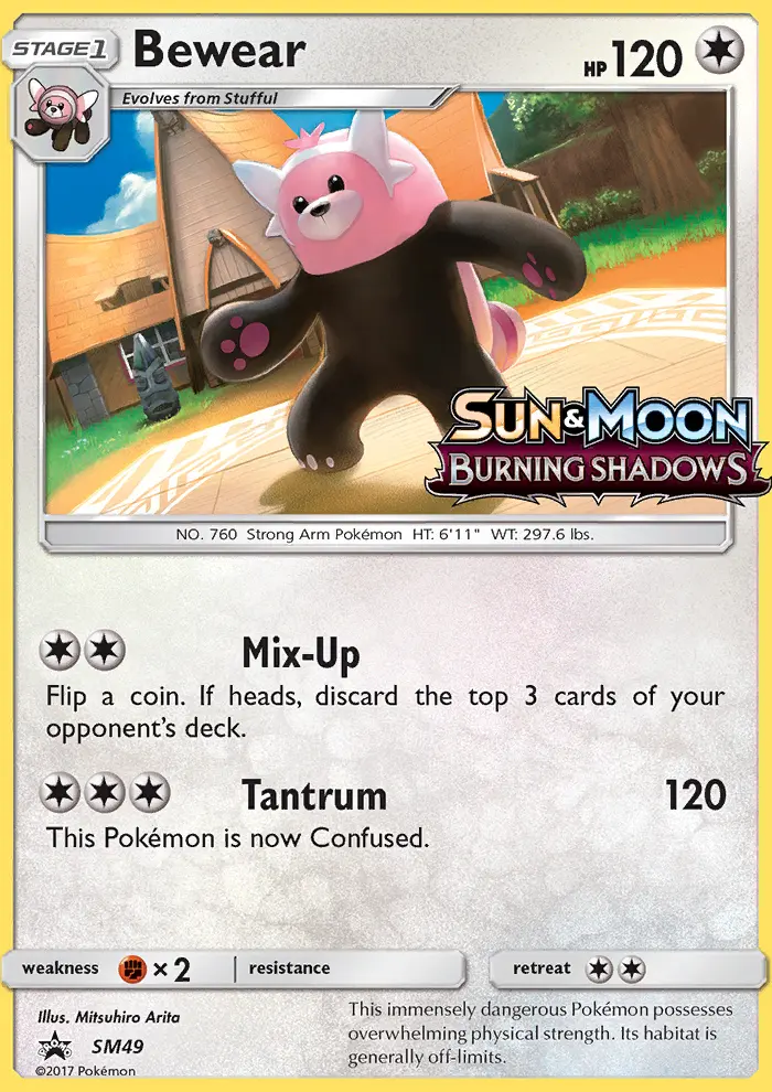 Bewear Rare Pokemon card #SM49 from SM Black Star Promos