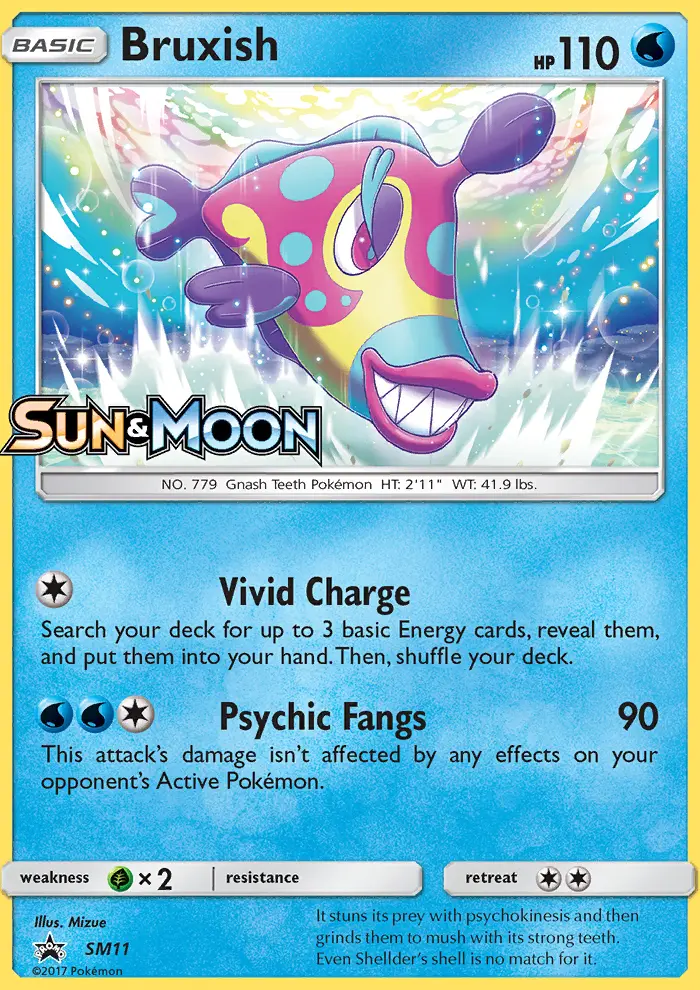 Bruxish Rare Pokemon card #SM11 from SM Black Star Promos