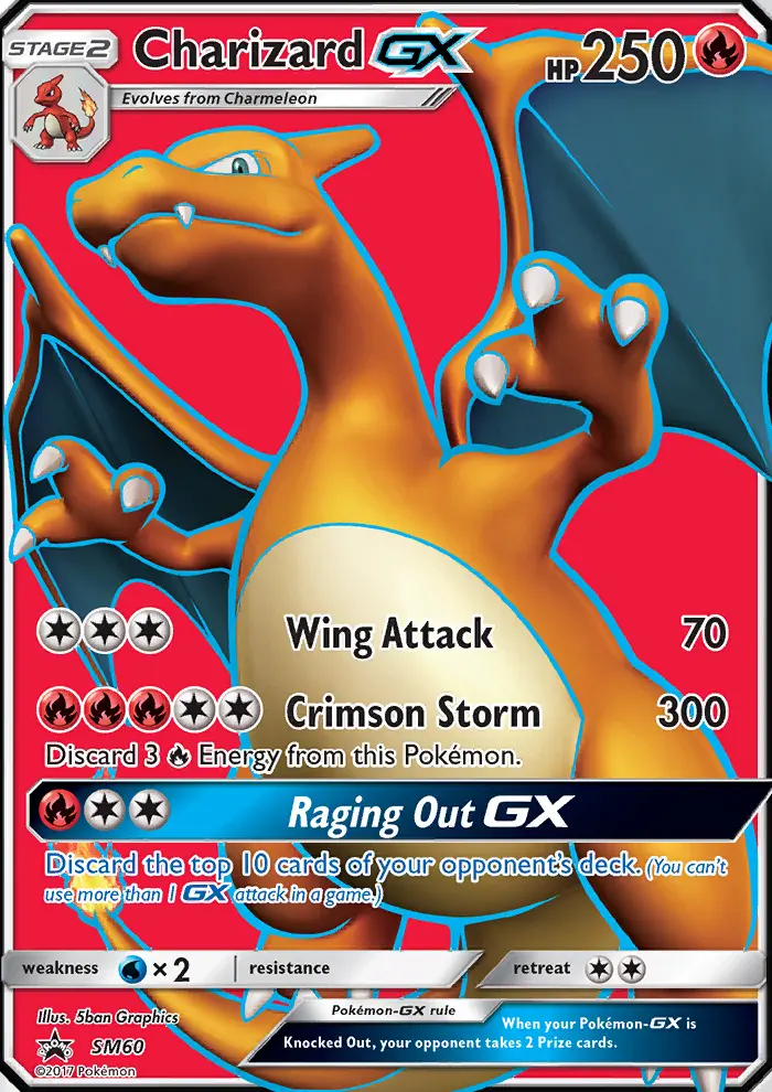 Charizard GX Rare Pokemon card #SM60 from SM Black Star Promos