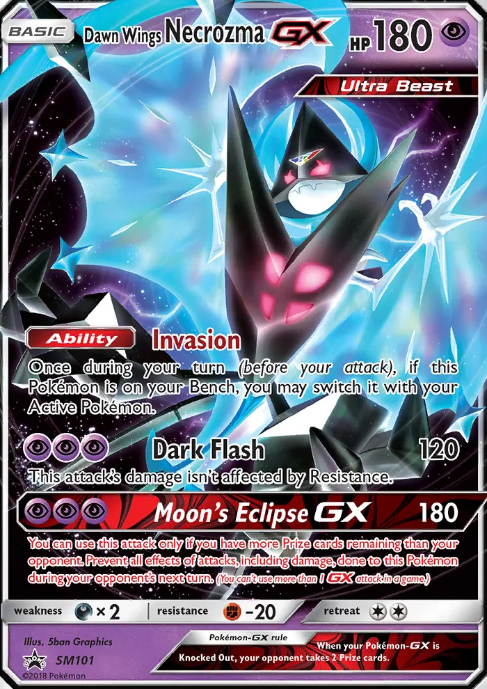 Dawn Wings Necrozma GX Rare Pokemon card #SM101 from SM Black Star Promos