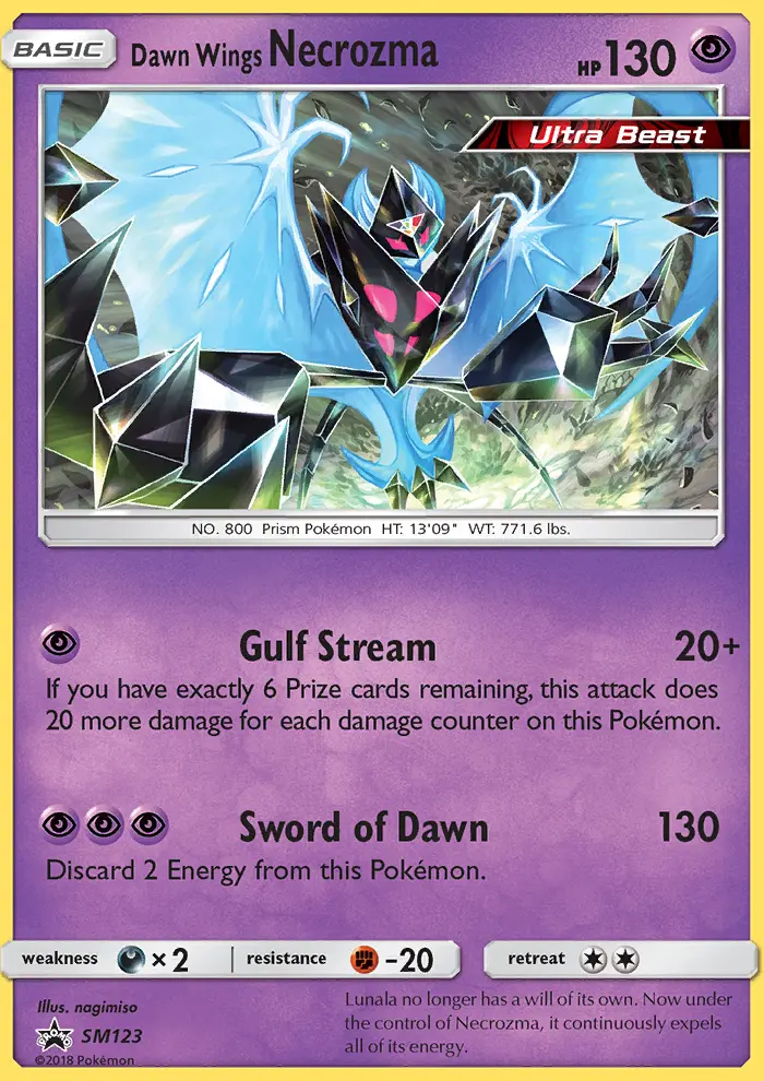 Dawn Wings Necrozma Rare Pokemon card #SM123 from SM Black Star Promos