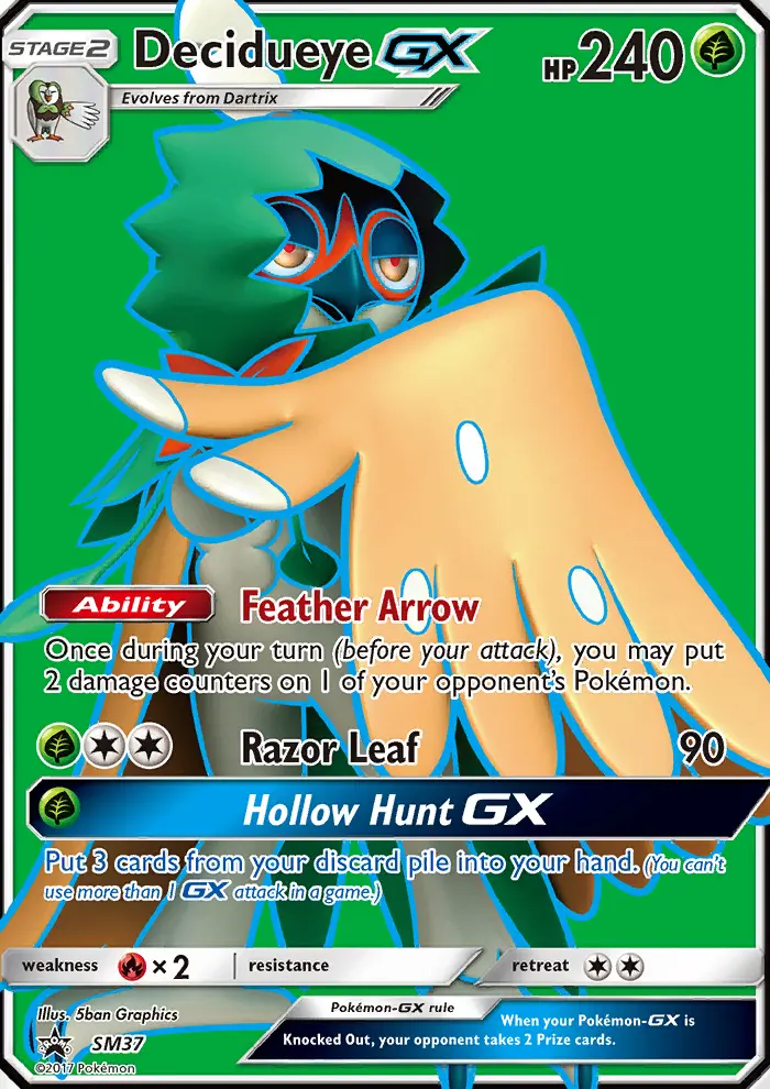 Decidueye GX Rare Pokemon card #SM37 from SM Black Star Promos