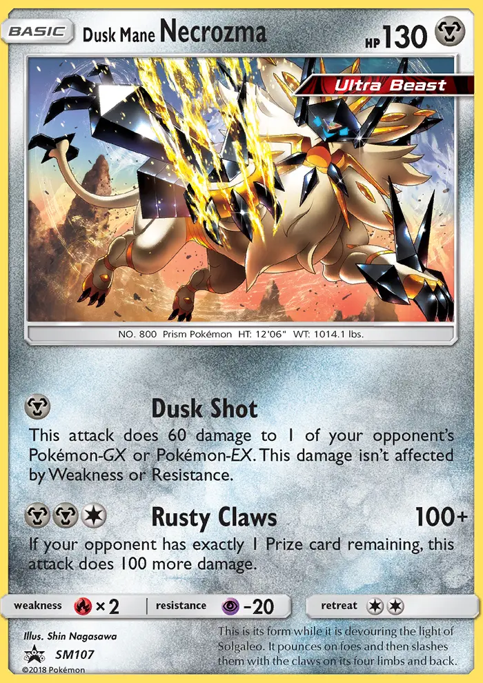 Dusk Mane Necrozma Rare Pokemon card #SM107 from SM Black Star Promos