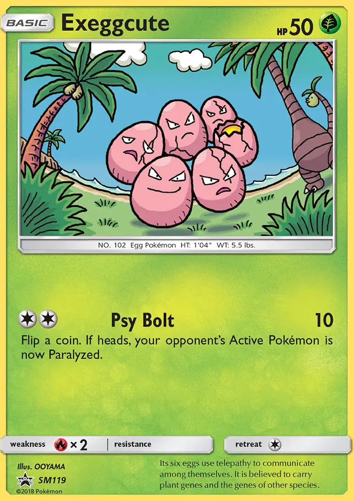 Exeggcute Rare Pokemon card #SM119 from SM Black Star Promos