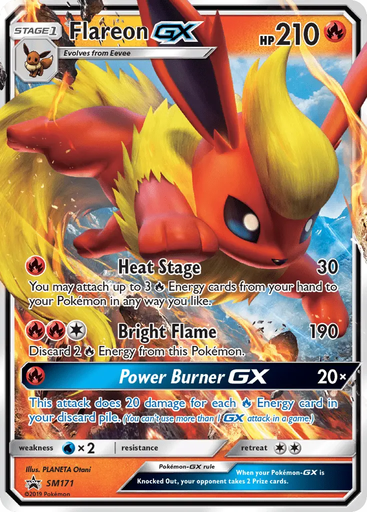 Flareon GX Rare Pokemon card #SM171 from SM Black Star Promos