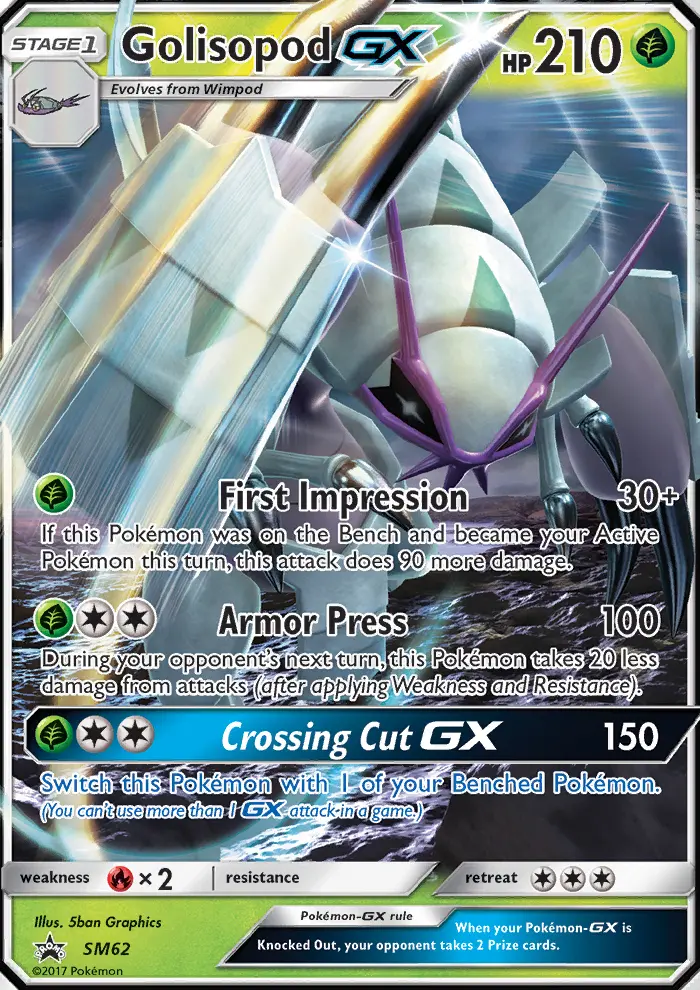 Golisopod GX None Pokemon card #SM62 from SM Black Star Promos