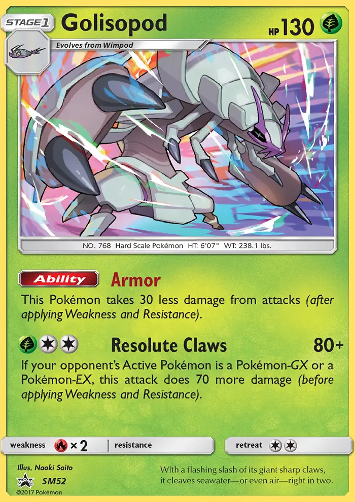 Golisopod Rare Pokemon card #SM52 from SM Black Star Promos