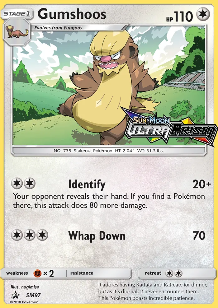 Gumshoos Rare Pokemon card #SM97 from SM Black Star Promos