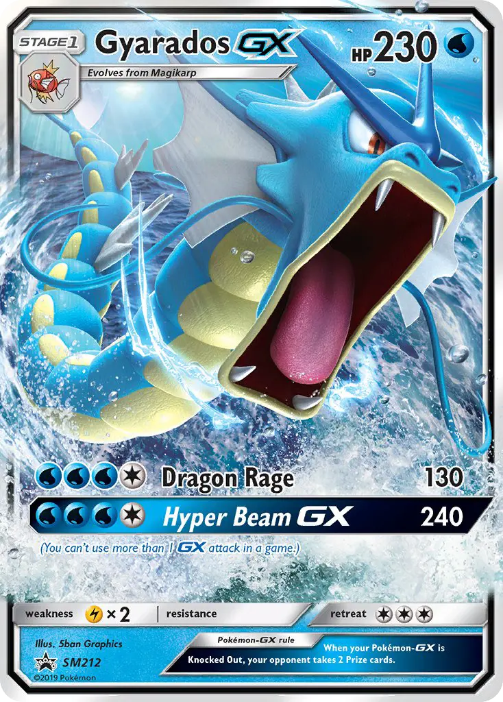Gyarados GX None Pokemon card #SM212 from SM Black Star Promos