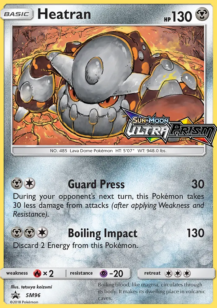 Heatran Rare Pokemon card #SM96 from SM Black Star Promos